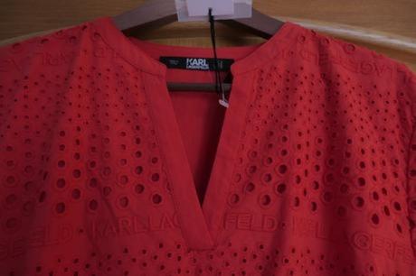 Karl lagerfeld luxusne madeirove cervene letne m/l, l