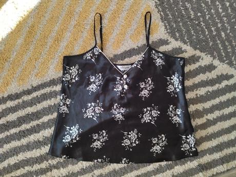 Saténové kvetinkové tielko s/m, s