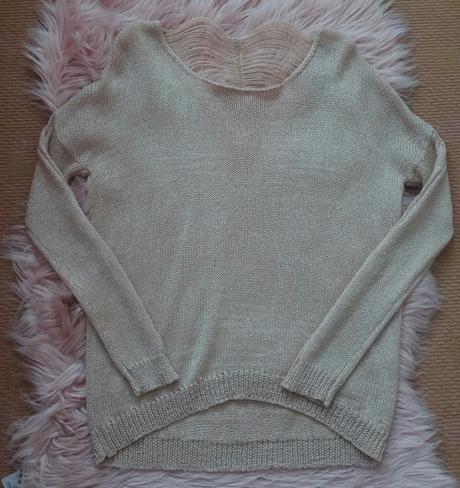 Zlaty pulovrik gate s vystrihom na chrbte, gate,xs