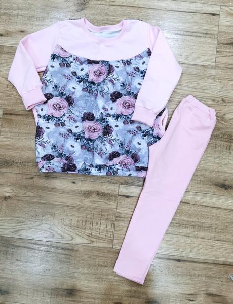 Predĺžená mikina sivé ruže, 104 / 110