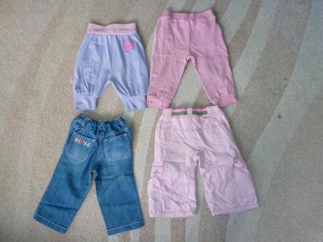 Nohavice veľ. 80 (9-12 m.) cena spolu za 4 ks, 80