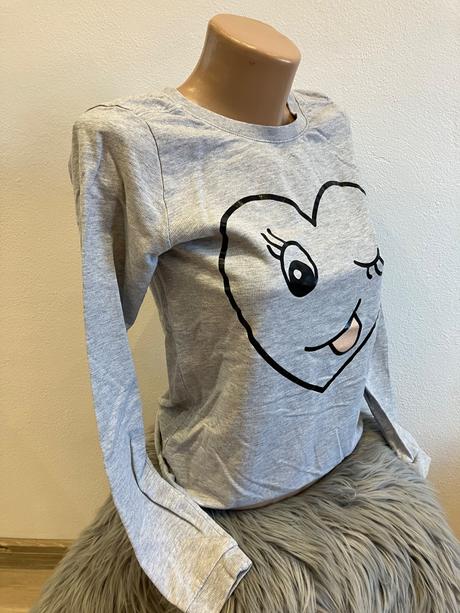 Dievčenská mikina smiley srdiečko, h&m (158-164), h&m,158