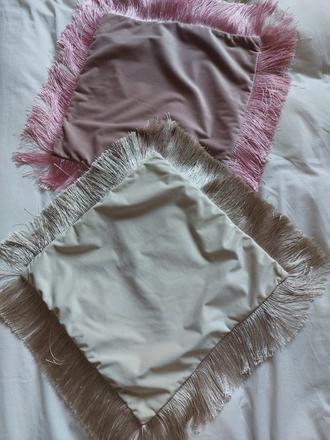 2x luxus zamatova obliecka  krémová a staroruzova, 