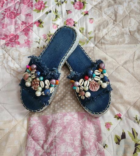 Riflove slapky s ozdobami, velkost 38, 38