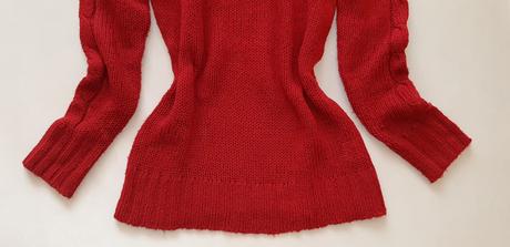 Červený bavlnený sveter, xs