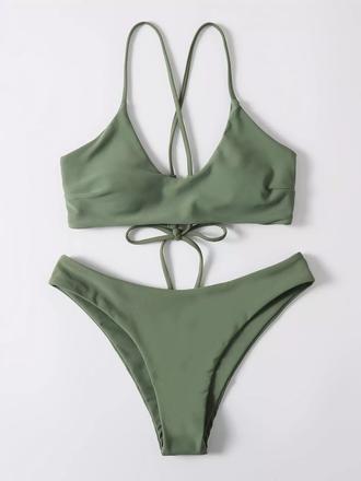 Olivové plavky/bikini, s