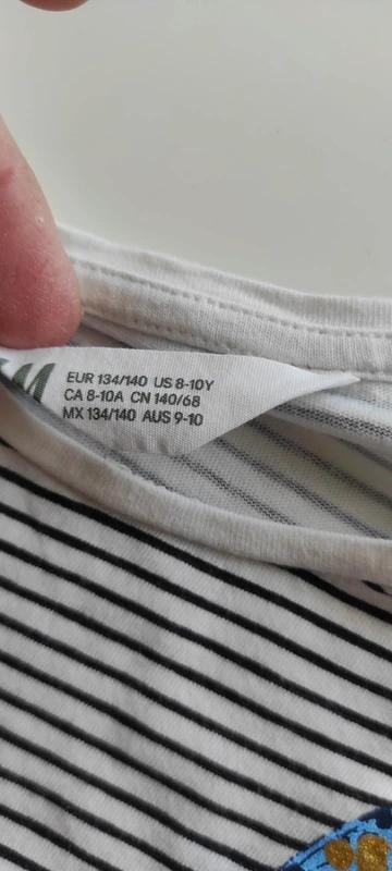2x dievčenské tričko s motýľom, h&m,134