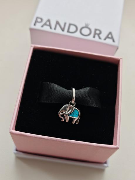 Pandora prívesok visiaci modrý slon, pandora