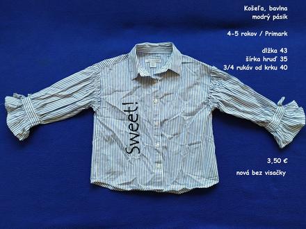 Blúzka s modrým pásikom, primark,110