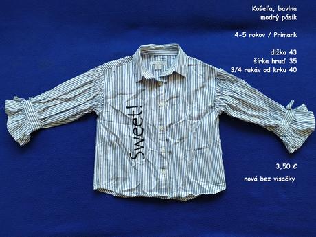 Blúzka s modrým pásikom, primark,110