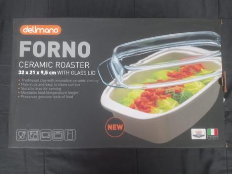 Keramický pekáč delimano so sklenenou pokrievkou,