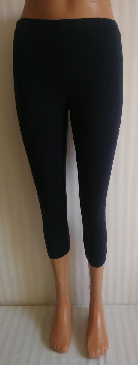Elastické modré 3/4 legíny s nápisom, infinity, s