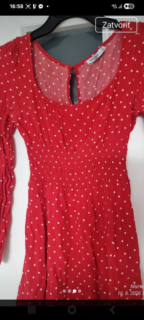 Krasne bodkove saty bershka, bershka,s