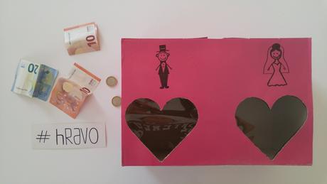 Hrava krabica na vyberanie do vienka, svadba, 