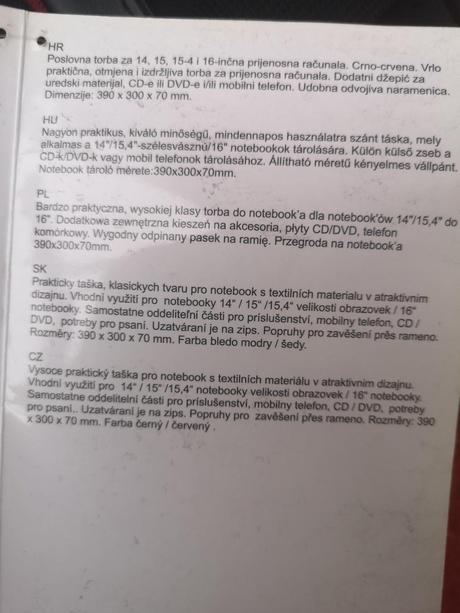 Ednet taška na notebook veľkosť 15,4,