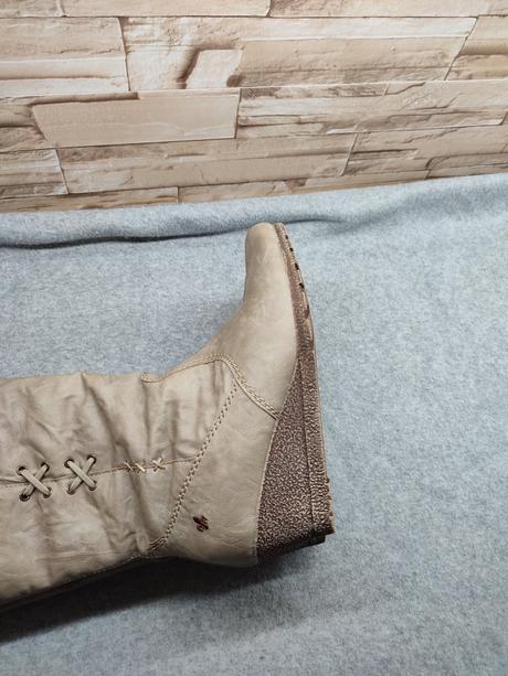 Rieker 40 - dámske zateplené béžové čižmy, rieker,40