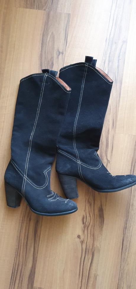 Čižmy s brúsenej kože v.37, 37