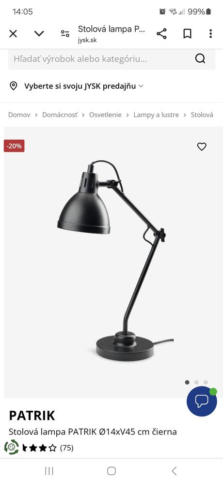 Nová čierna stolová lampa jysk, 