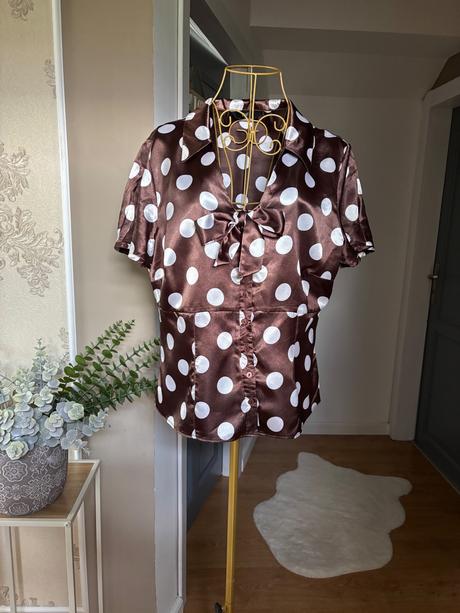 F&f saténová bodkovaná blúzka, f&f,44