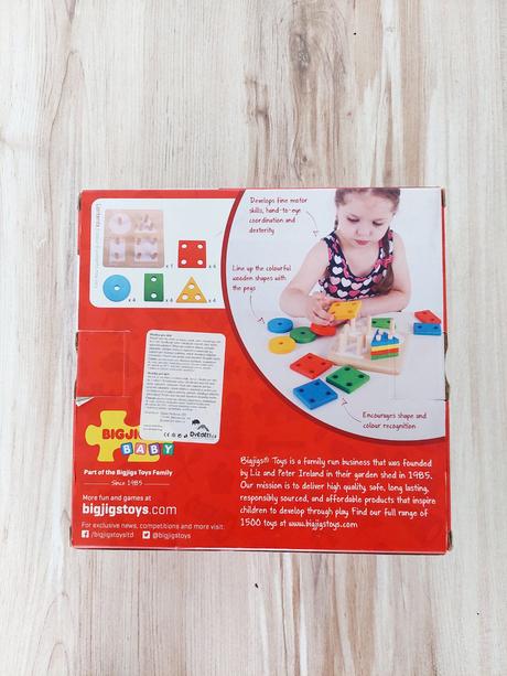 Drevená vkladačka geometrické tvary bigjigs, 