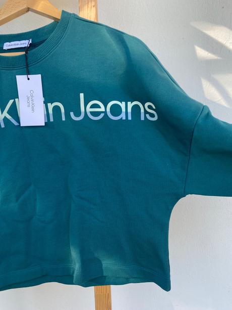 Bavlnená mikina cropp calvin klein jeans, calvin klein,xs