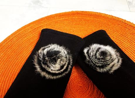 Luxusné zateplené rukavice s kožušinkou, l