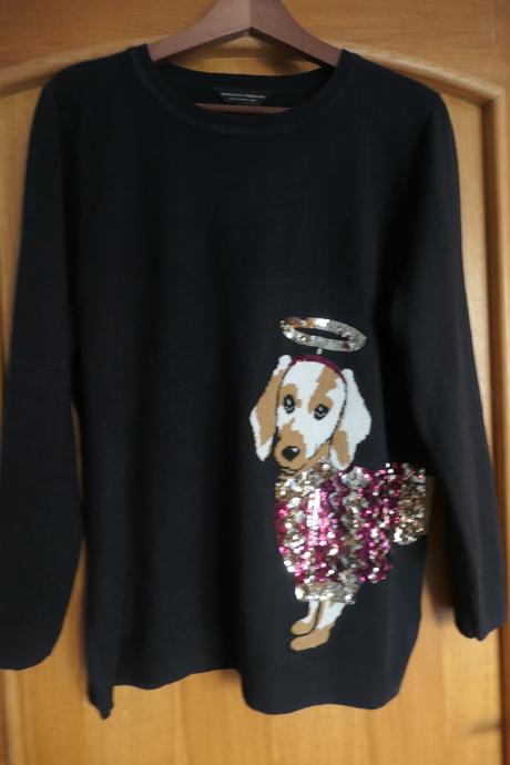 Krasny damsky sveter so psikom xl, dorothy perkins,xl