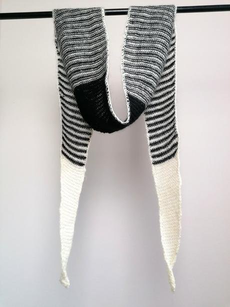 Merino čiernobiely šál, xxl