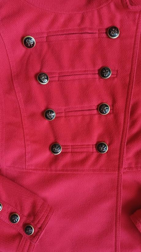 Červený prechodný kabát, xs