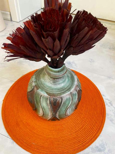 Starožitná keramická váza,