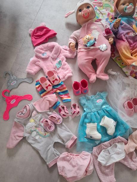 3 baby annabell , baby born + oblečenie a doplnky,