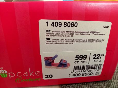 Sandálky, cupcake,20