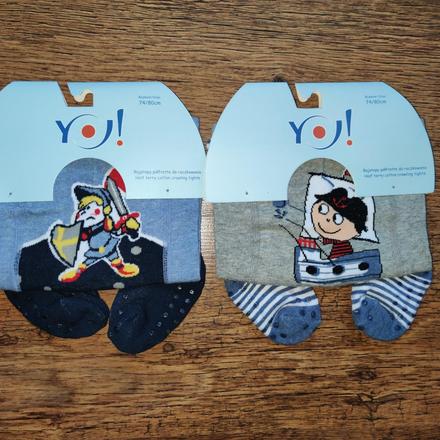 Pančušky s abs aj na kolenách - vyteplene chodidlá, 74 / 80