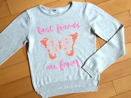 Svetrík s motýlikom 3d, h&m,128