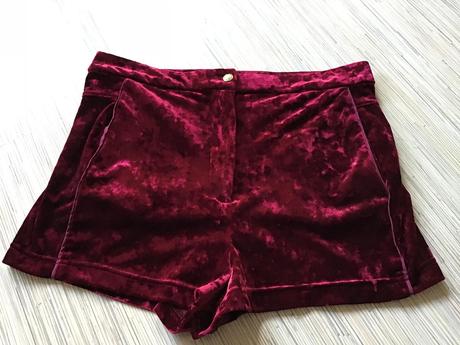 Zamatové kraťasy, topshop,40