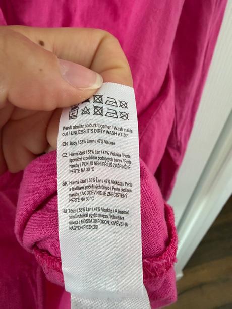 Ružová košeľa s ľanom f&f fuksiová, f&f