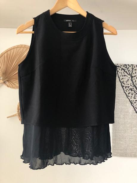 Elegantný top bez rukávov, mango,m