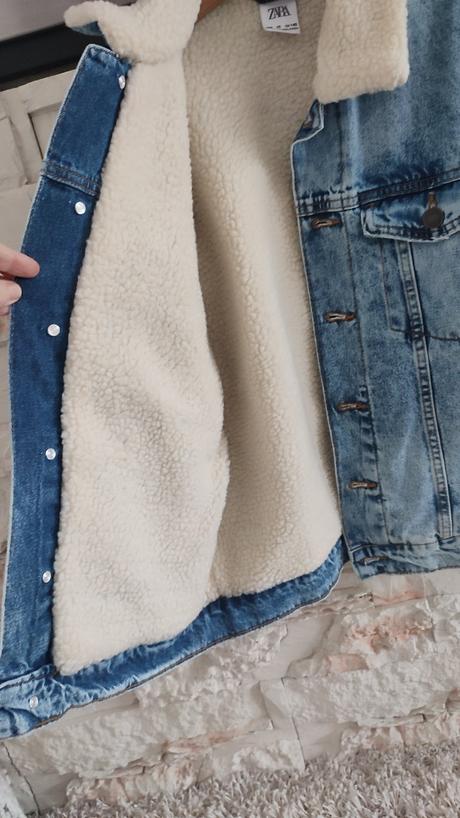 Zateplená riflová bunda, zara,140