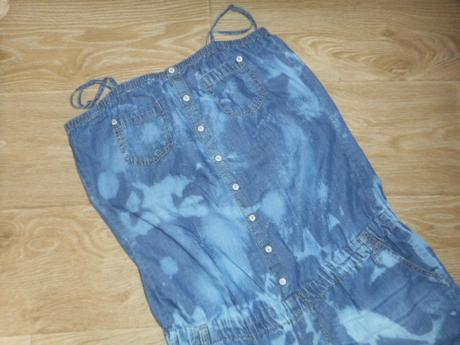 Overal kraťasový - denim - veľ. 38/40, denim,40