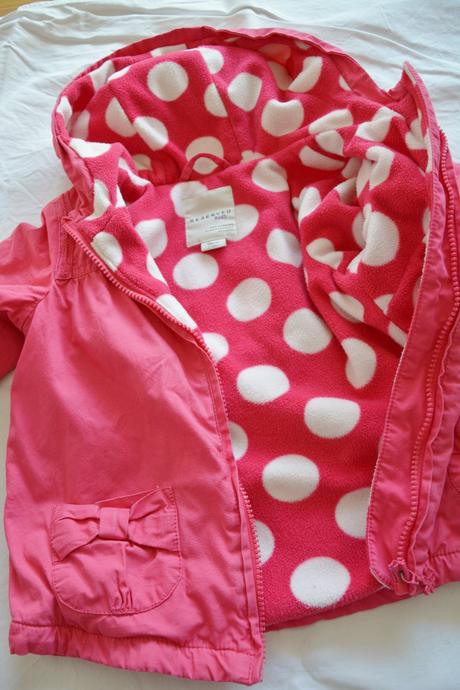 Jesenná bunda malinová s bodkami, reserved,98