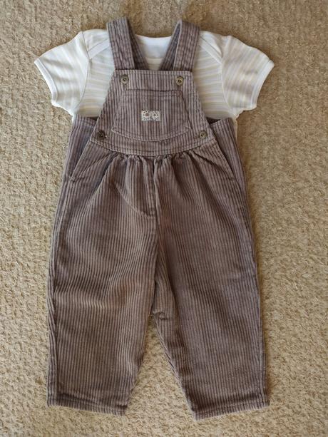 Menčestrové nohavice na traky 68 + body 74, bhs,68