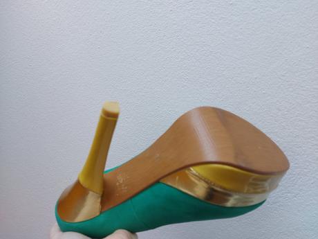 Zeleno žlto zlate lodičky, 36