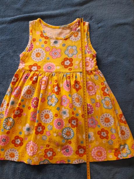 Žlté šaty s kvetinkami, h&m,104