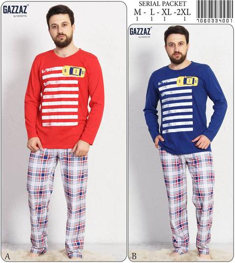 Pánske kvalitné bavlnené pyžamo, l - xxxl