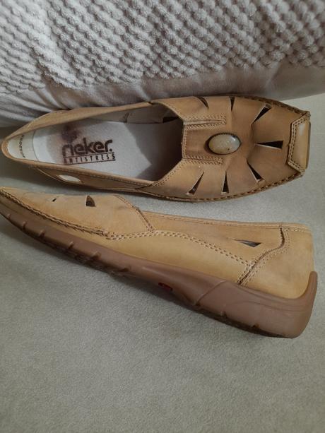 Béžové mokasíny, rieker,38