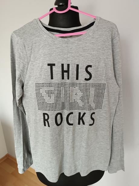 Šedé triko s trblietkami, 146