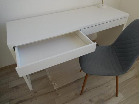 Stol písací biely  142 x 50 cm + stolička pevná,, 