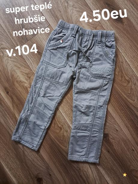 Hrubé zateplené nohavice, 104