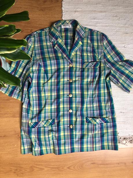 Vintage kostým kockovaný dámsky, xxl