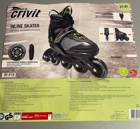 Kolieskové korčule veľkosť 37-41, crivit,37